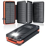 Solar Powerbank 26800mAh, elzle Solar Ladegerät mit 2 USB-A Ausgang & 1 USB-C Eingang, Outdoor...